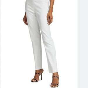 White Mid Rise Ankle pants Nic+zoe Polished Wonderstretch women's size 8 bottoms